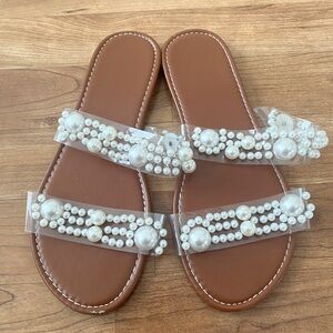 Pearl Studded Sandals Size 8.5
